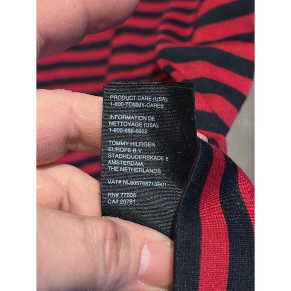 Tommy Hilfiger Nautical Preppy Studious Office Fisherman Red Navy Stripe Dress - Picture 10 of 10